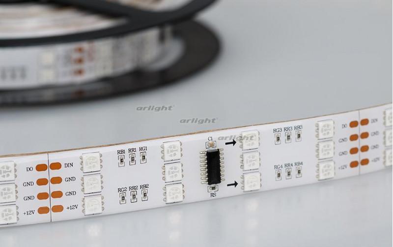 Светодиодная лента Arlight SPI-5000SE 12V RGB (5060, 600 LED x3,1812) 020696