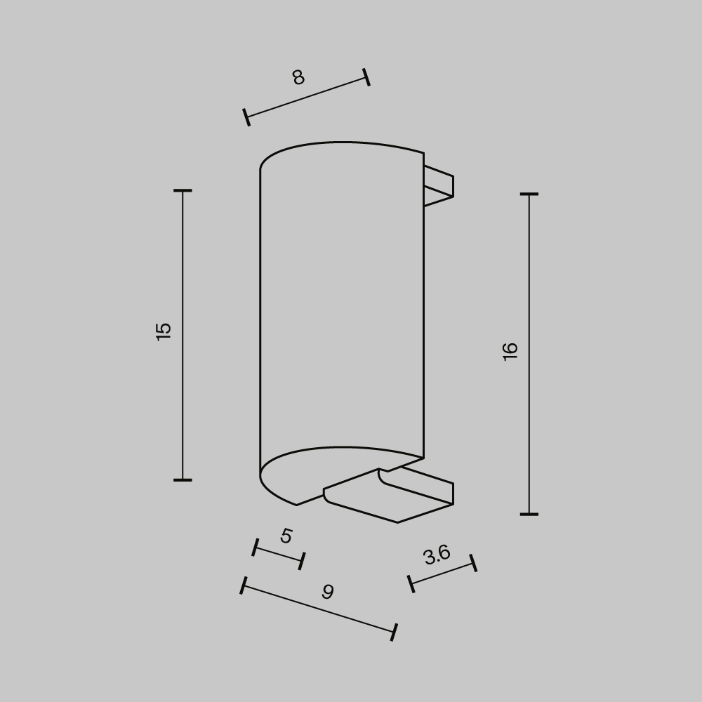 Заглушка торцевая для шинопровода Flarity Maytoni Technical TRA154EC-PT