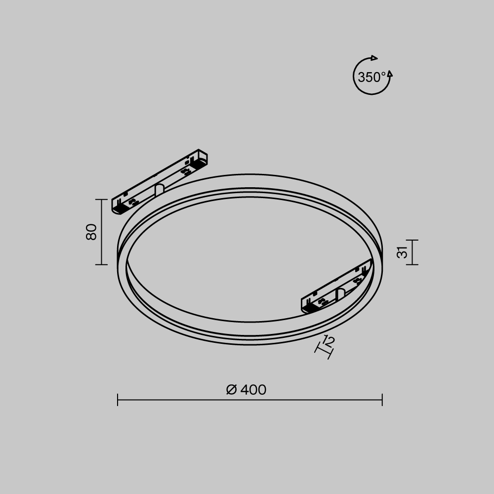Трековый магнитный светильник Maytoni Rim TR227-2-24W3K-B