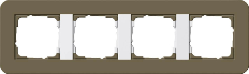 Рамка 4-постовая Gira E3 дымчатый/белый глянцевый 0214416