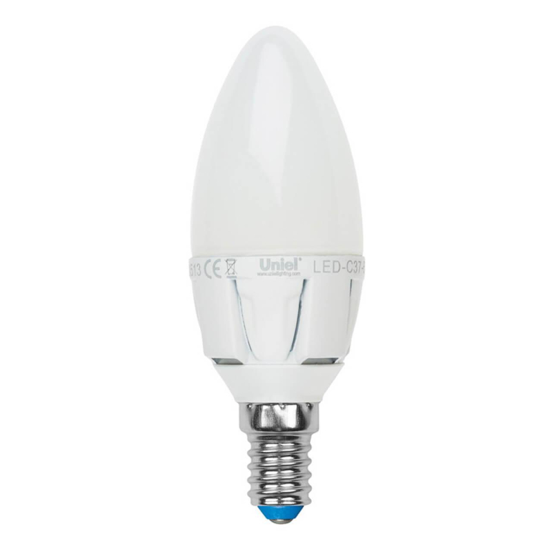 Лампа светодиодная (UL-00000767) Uniel E14 7W 4500K матовая LED-C37-7W/NW/E14/FR PLP01WH