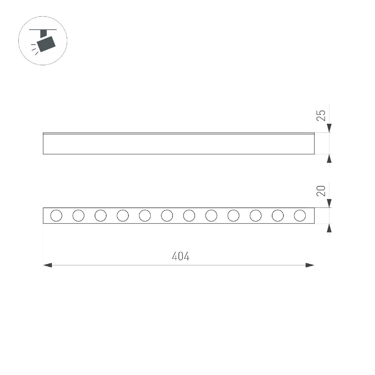 Трековый магнитный светильник Arlight MAG-DOTS-25-L400-12W Warm3000 050051