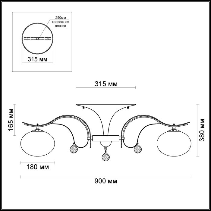 Потолочная люстра Odeon Light Adda 3954/8C
