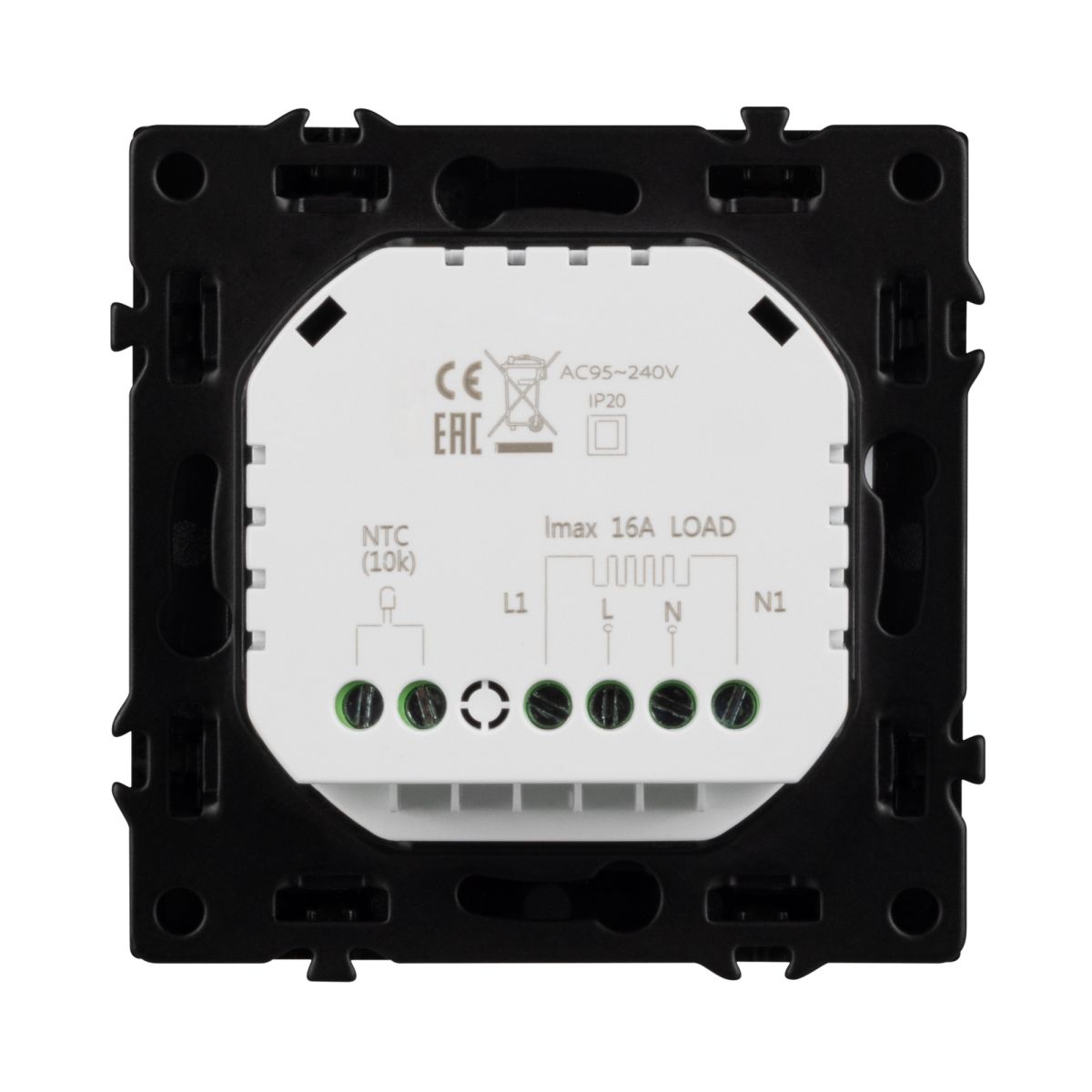 Терморегулятор эл тёплый пол черный оникс Arlight SWT-MTE-PL-BK (95-240V, 16A, датч пола + возд) 058345(1)