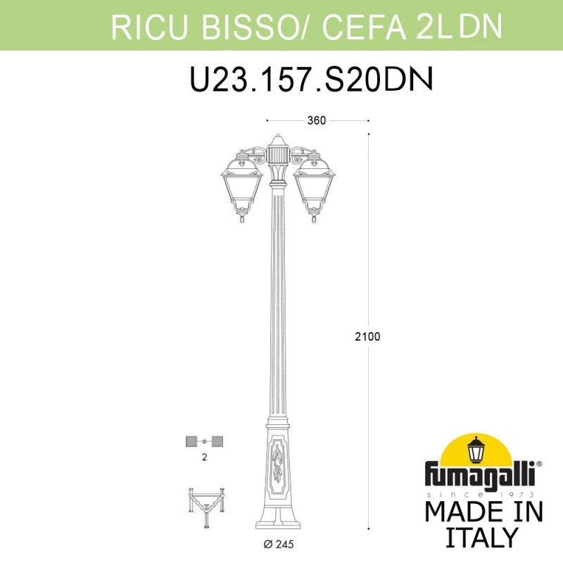 Садовый светильник Fumagalli U23.157.S20.AYF1RDN