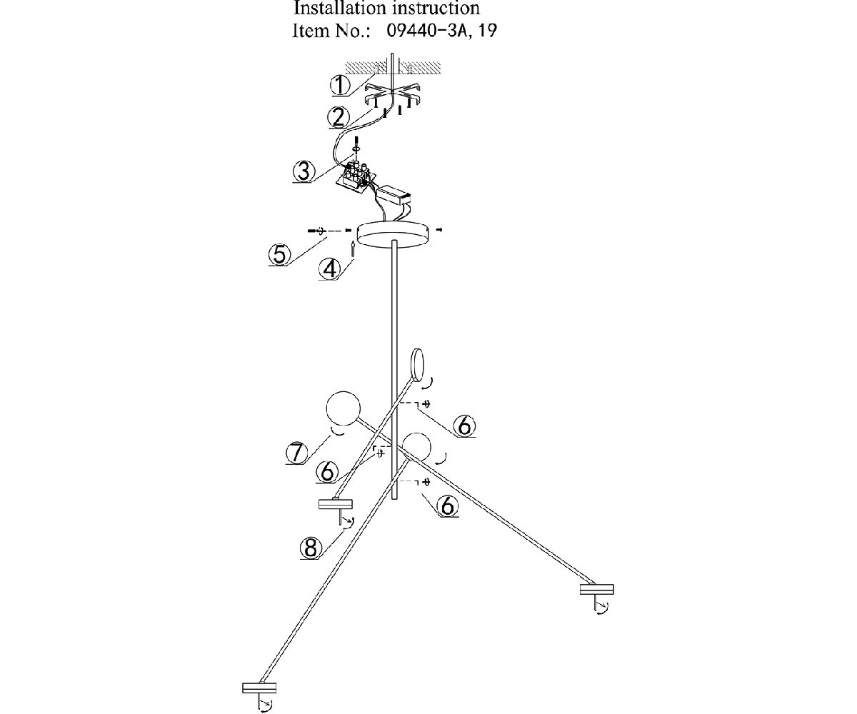 Люстра на штанге Kink Light Некси 09440-3A,19(4000K)