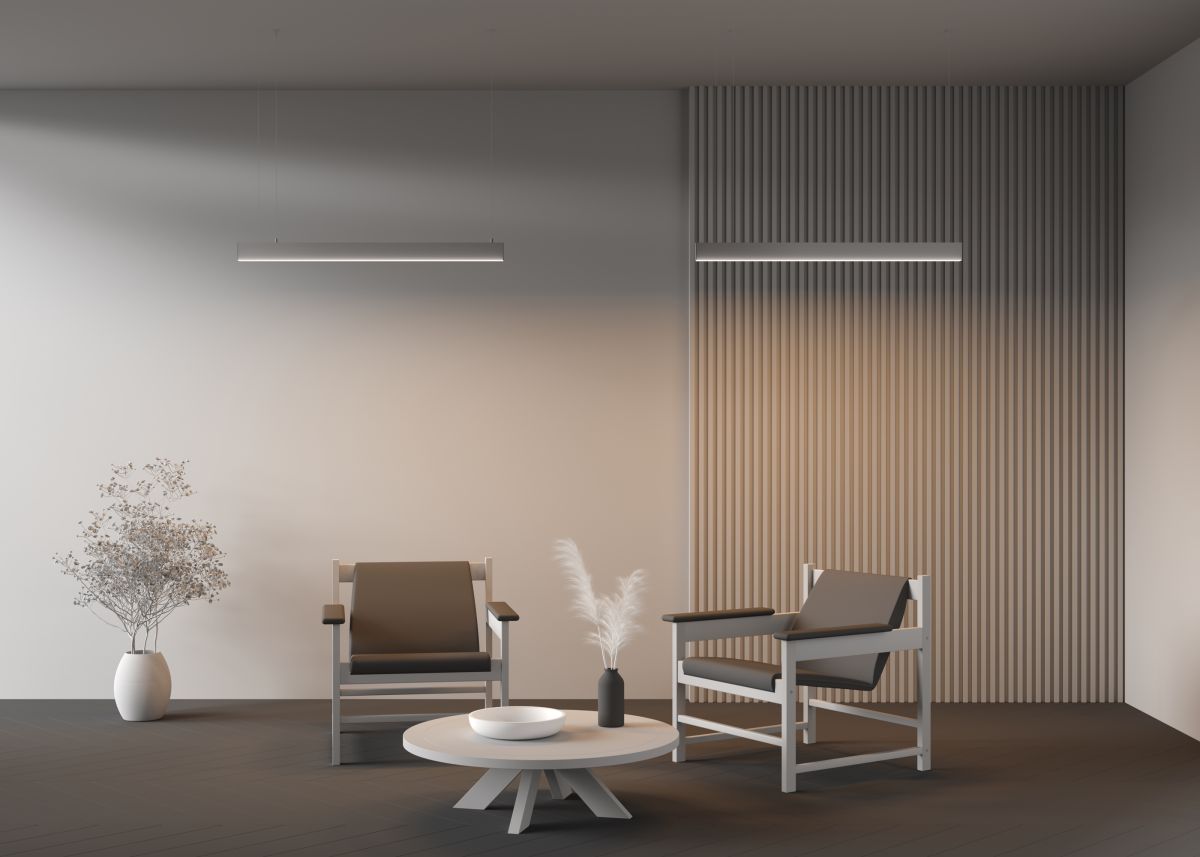 Линейный подвесной светильник Maytoni Technical 3000K 35x67 (Серебро, 1 м) LL312035