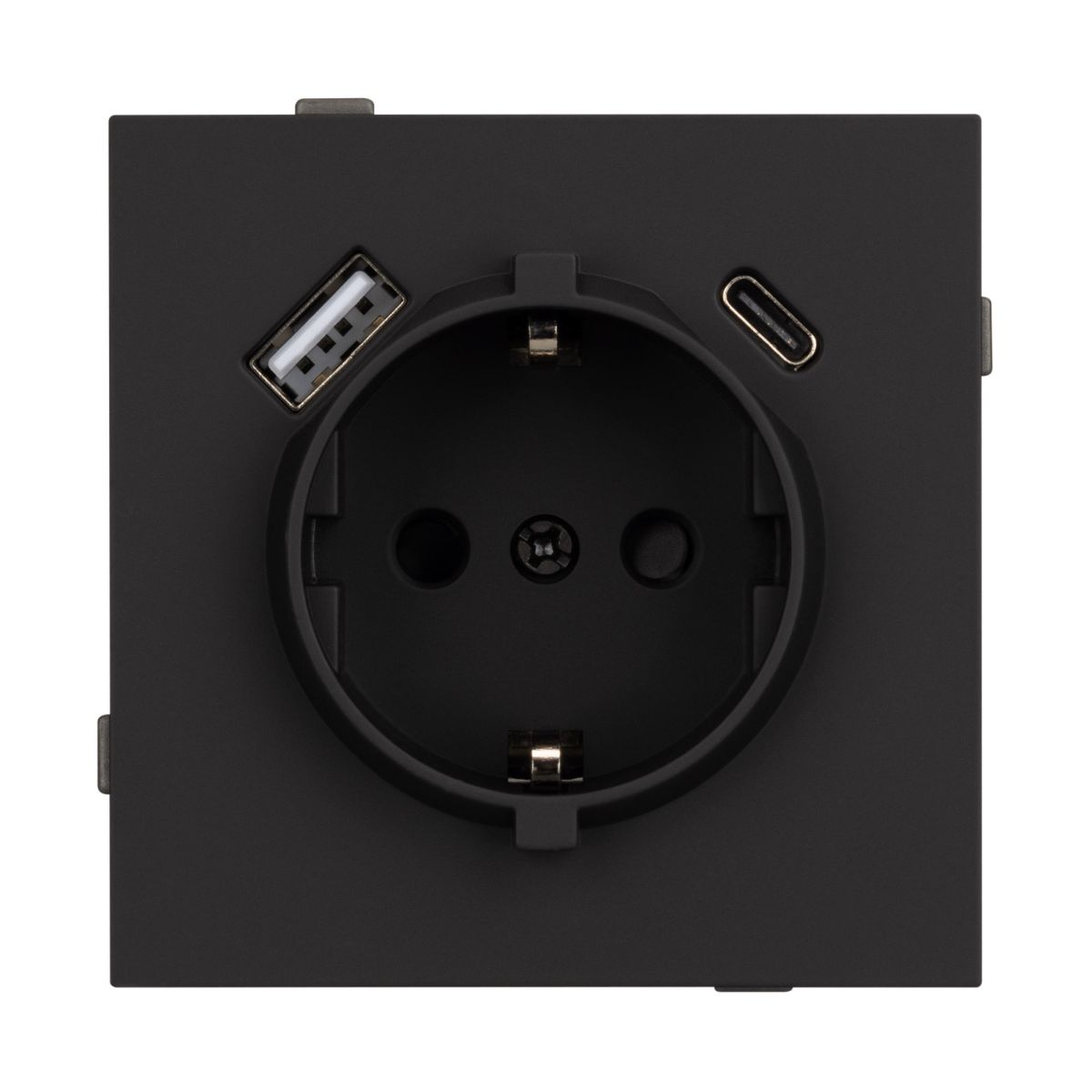 Механизм розетки с USB зарядкой Arlight SCT-TENDO-MUAC-SFPL-BK (230V, 16A) 054607