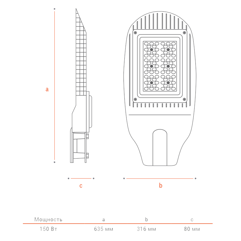 Консольный светильник Wolta ДКУ04-150-102-4К ШБ140х60