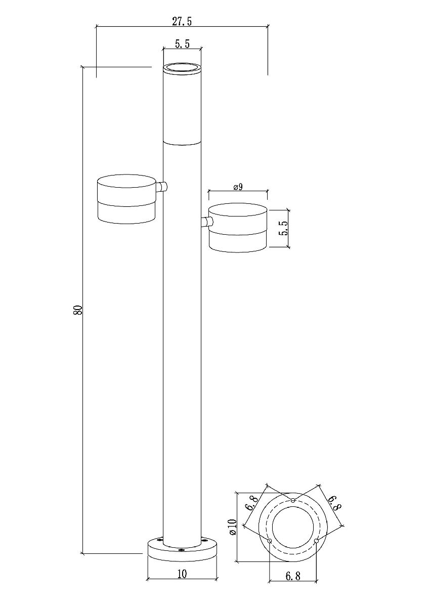 Ландшафтный светильник Arte Lamp Budapest A2360PA-3BK