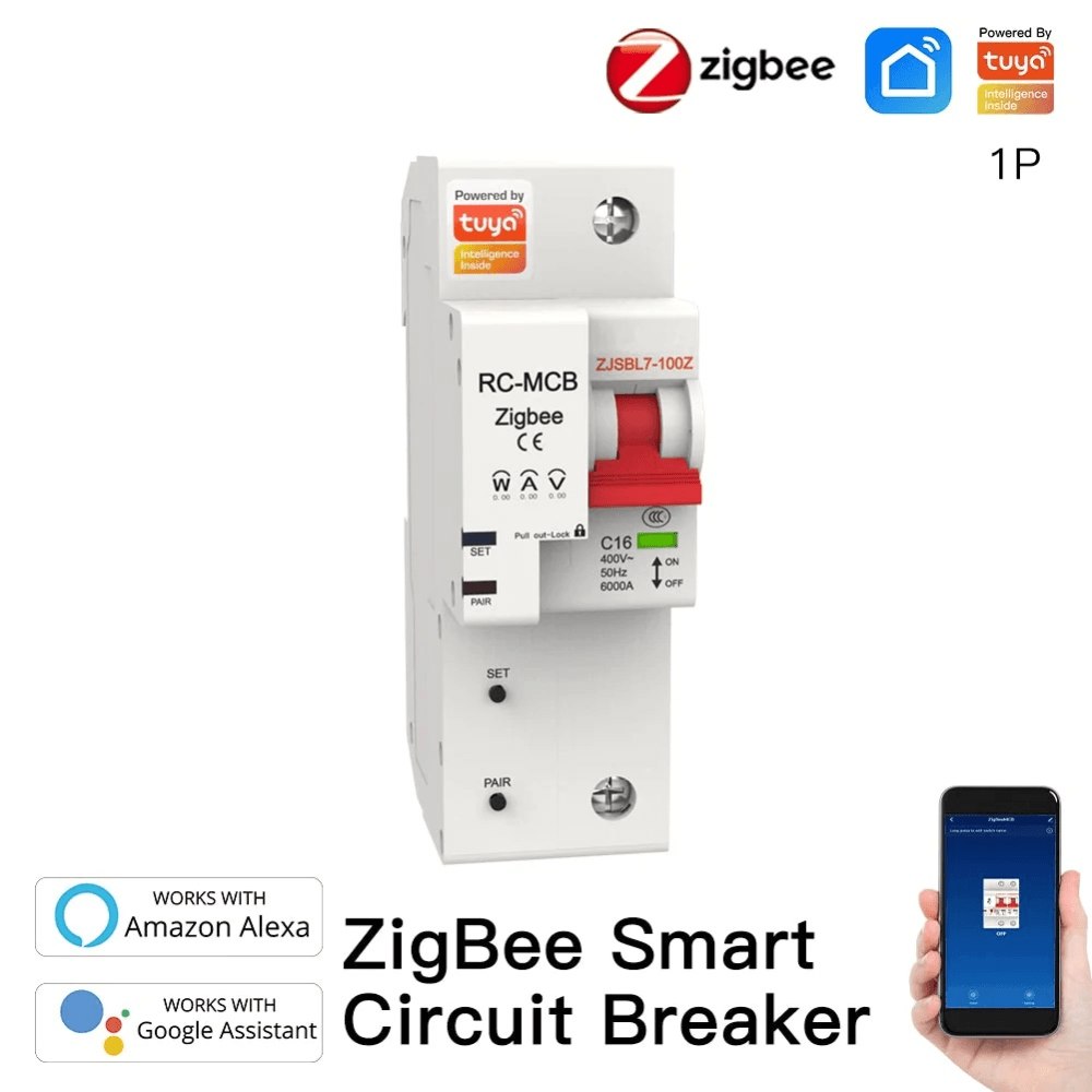 Выключатель Moes Zigbee circuit breaker 1P 16A ZCB-SC-1P16