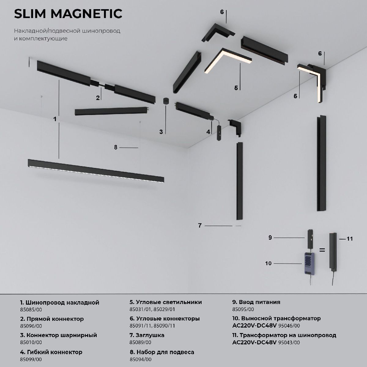 Трековый магнитный светильник Elektrostandard Slim Magnetic 4690389206443 85034/01 a067375