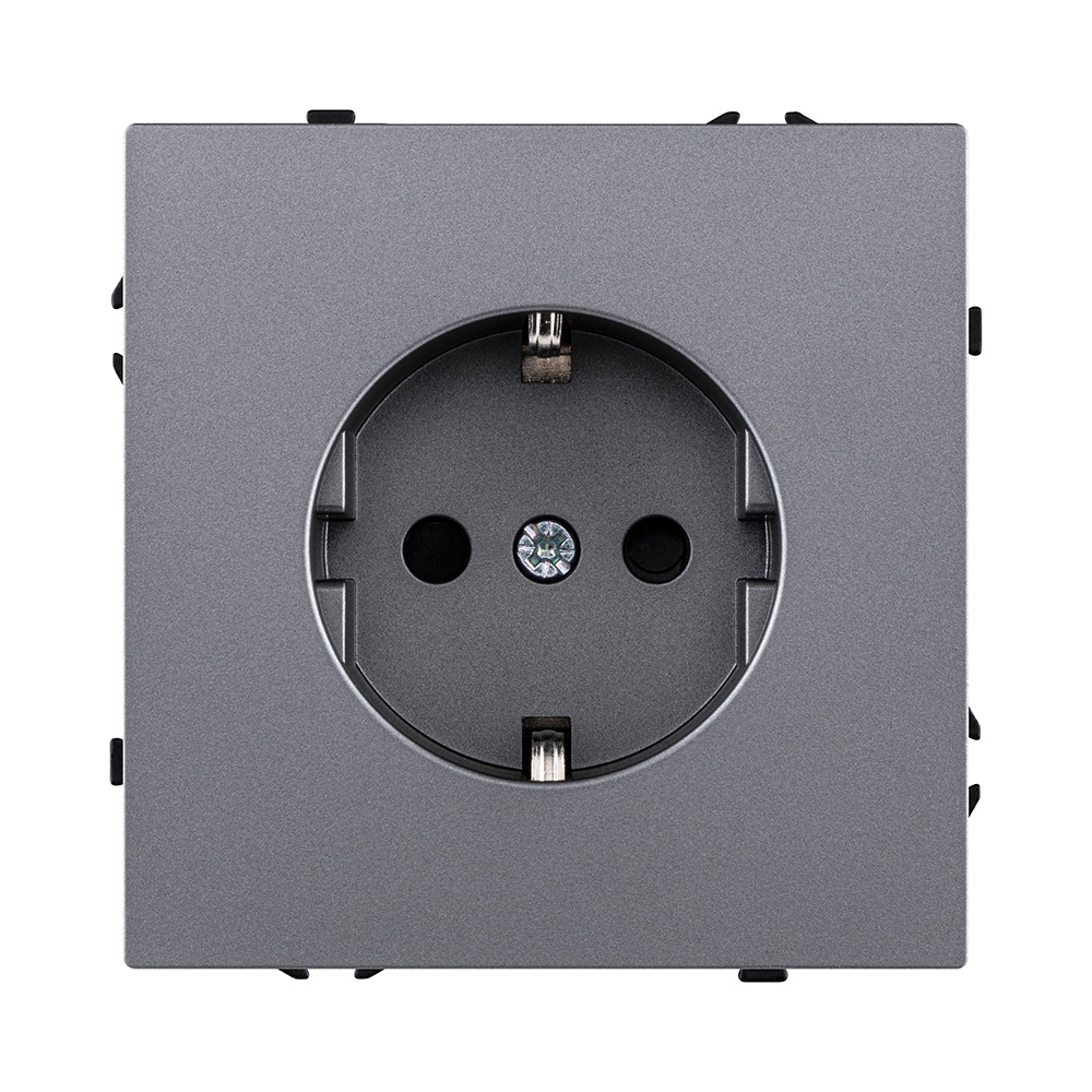 Розетка штепсельная SCHUKO 16A/250 В, серый Kollinger Eclipse EC-014GY