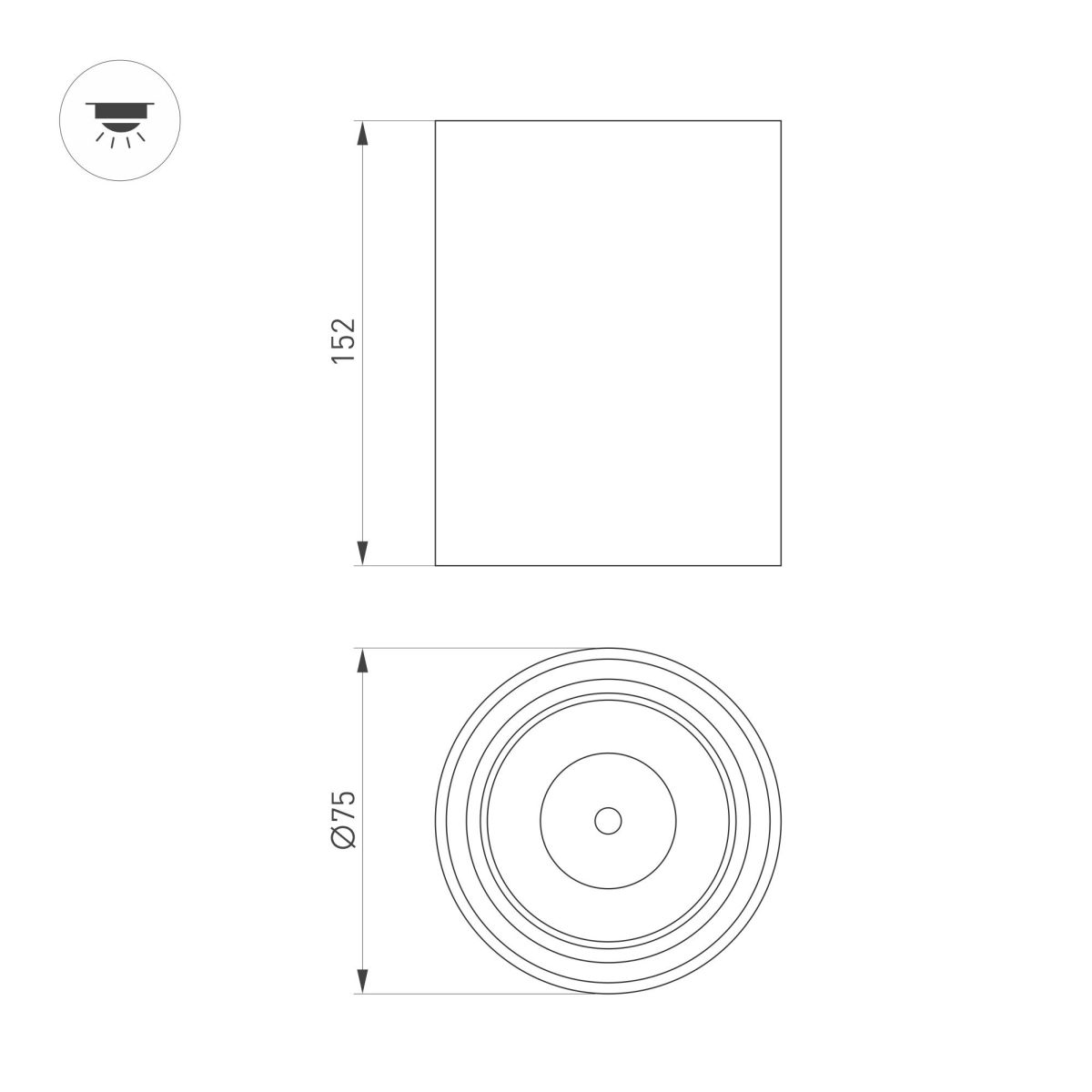 Накладной светильник Arlight SP-SALT-R75-15W Day4000 (WH-BK, 40 deg, 230V) 057318