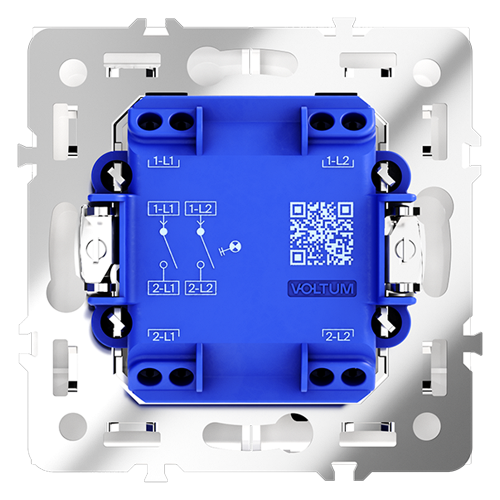 Выключатель двухклавишный с подсветкой Voltum S70 VLS020203