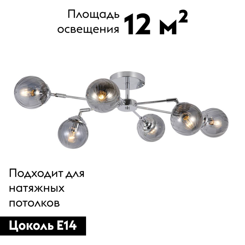 Потолочная люстра с шариками EVOLUCE FASIA SLE102202-06