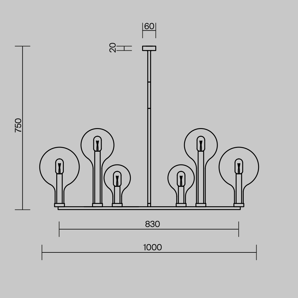 Потолочная люстра Maytoni Status MOD333PL-06BS1