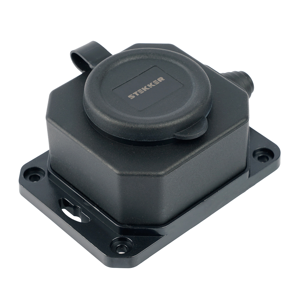 Розетка переносная 1-местная c/з Stekker RST16-1-44 250В 16А IP44 черный 50804