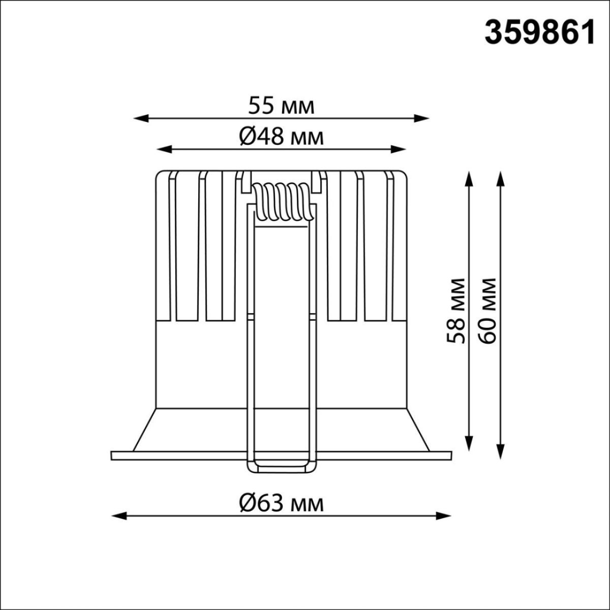 Встраиваемый светильник с переключателем цв. температуры Novotech Wir Brillo 359861