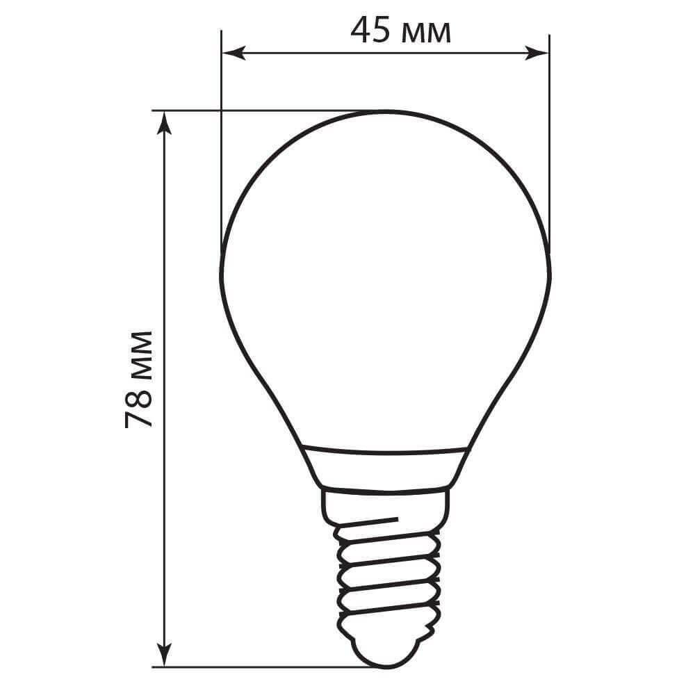 Лампа светодиодная филаментная Feron E14 5W 2700K Шар Прозрачная LB-61 25578 УЦ