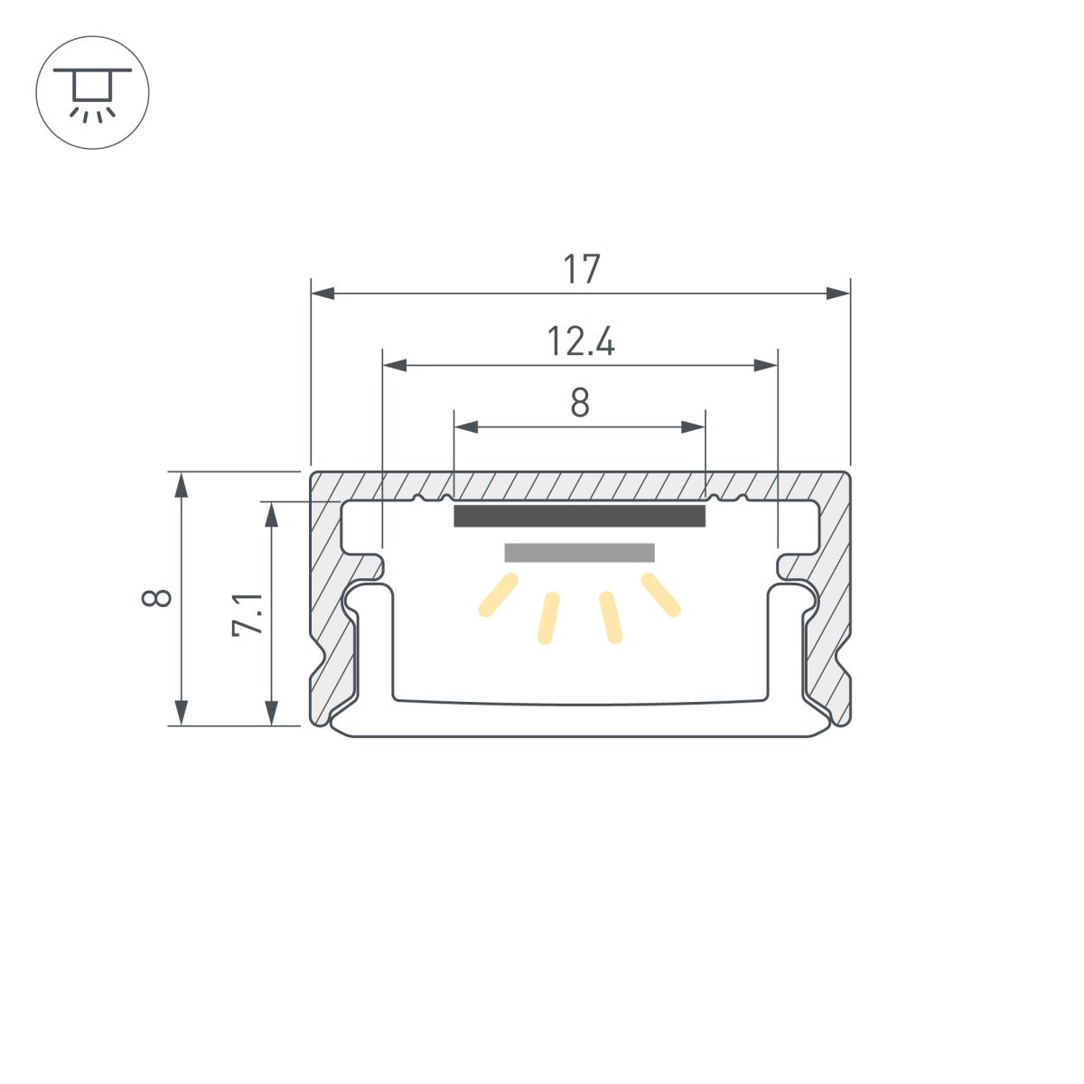 Набор для светодиодной подсветки Arlight ARL-KIT-SLIM-FC 24V Day4000 (14 W/m, IP20, 2m) (Алюминий+пластик) 053437
