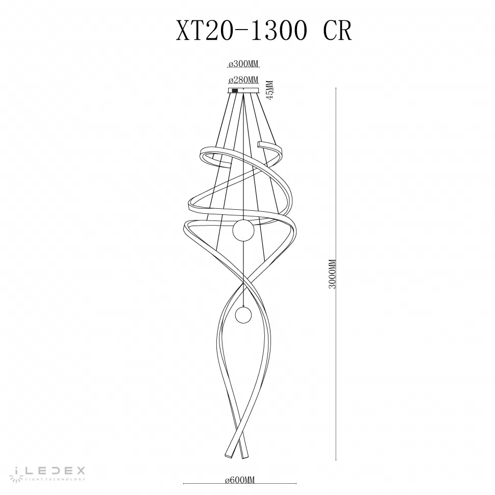 Подвесная люстра iLedex Axis XT20-1300 CR