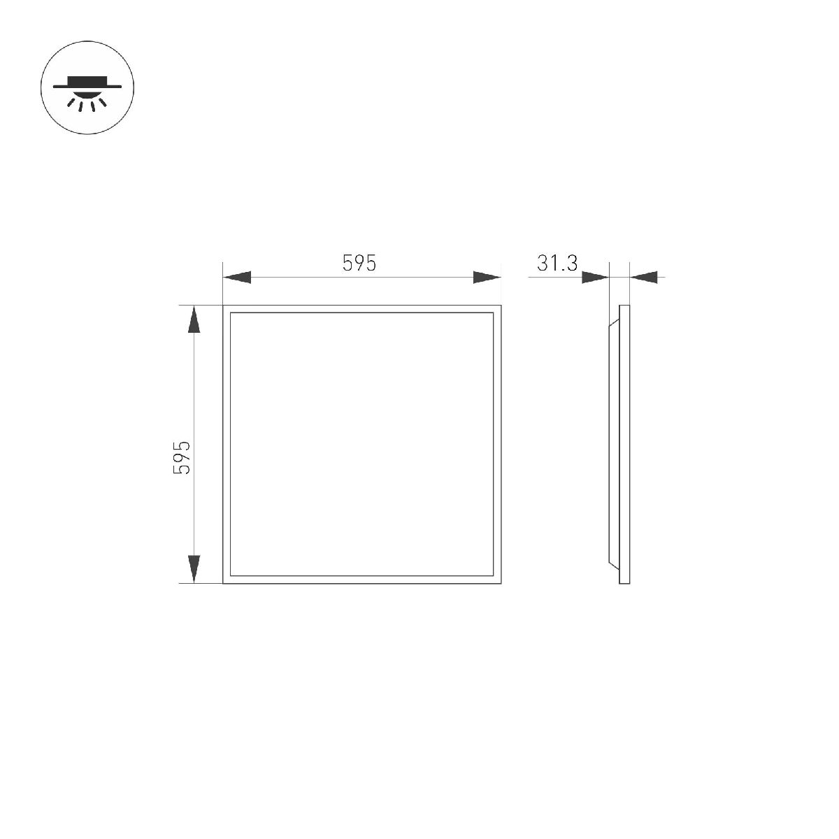 Светодиодная панель Arlight DL-TITAN-S600x600-40W Warm3000 (WH, 120 deg, CRI90, 230V) 055207