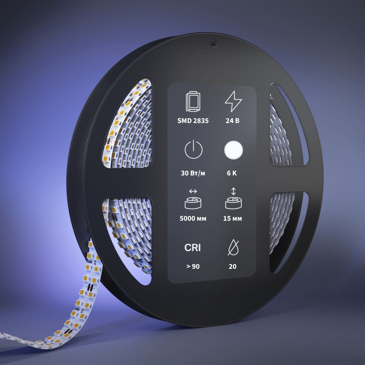 Светодиодная лента Maytoni Led Strip 24В 2835 30Вт/м 6000К 5м IP 20 201328