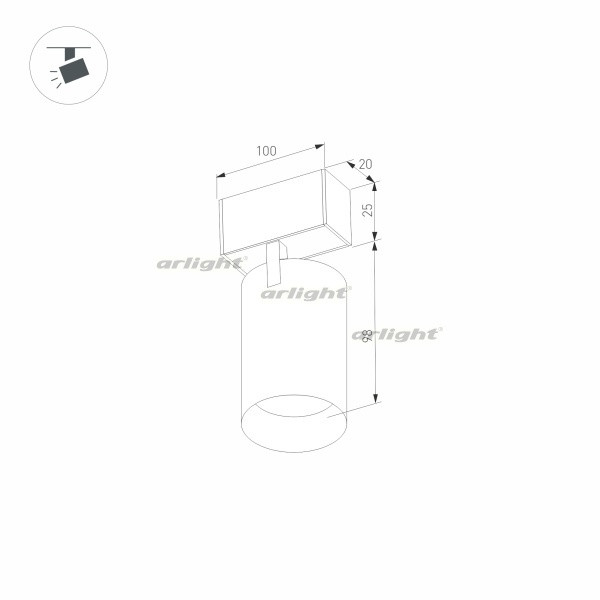 Трековый светодиодный светильник Arlight Mag-Spot-25-R90-9W Day4000 033240