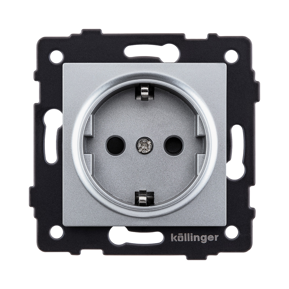 Розетка штепсельная SCHUKO 16A/250 В, серый Kollinger REA-002GY для Aspekt, Eleganz, Reflex