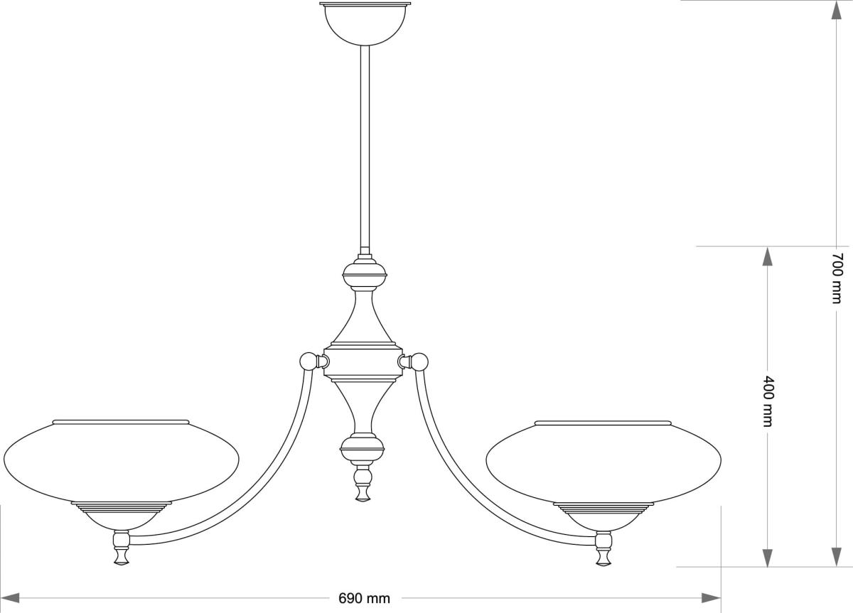 Люстра на штанге Kutek San Marino Shade SAN-ZW-2(P)CR