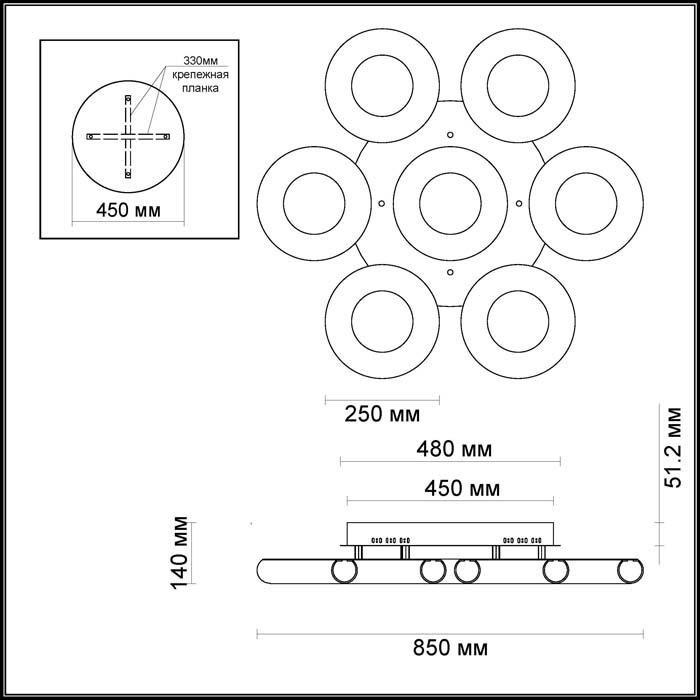 Потолочная светодиодная люстра Odeon Light Reggio 3966/91L