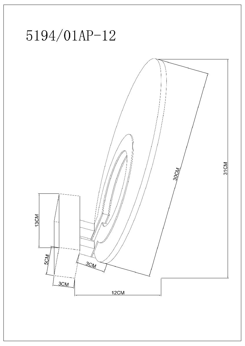 Бра круглое Divinare Bilancia 5194/01 AP-12