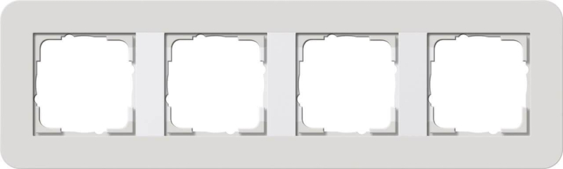 Рамка 4-постовая Gira E3 светло-серый/белый глянцевый 0214411