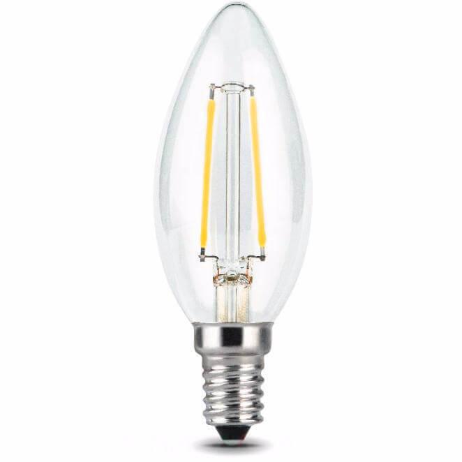 Лампа светодиодная филаментная Gauss E14 7W 4100К прозрачная 104801207