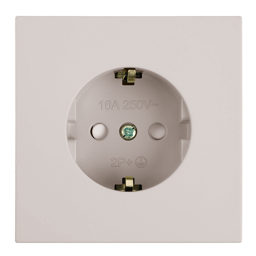 Розетка 1-местная с защитной шторкой с/з (механизм) Stekker Мия 250В 16А RST16-3110-08 пудровый жемчуг 50484