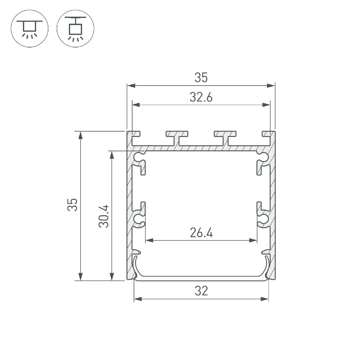 Алюминиевый профиль Arlight LINE-M-3535-3000 BLACK 053402