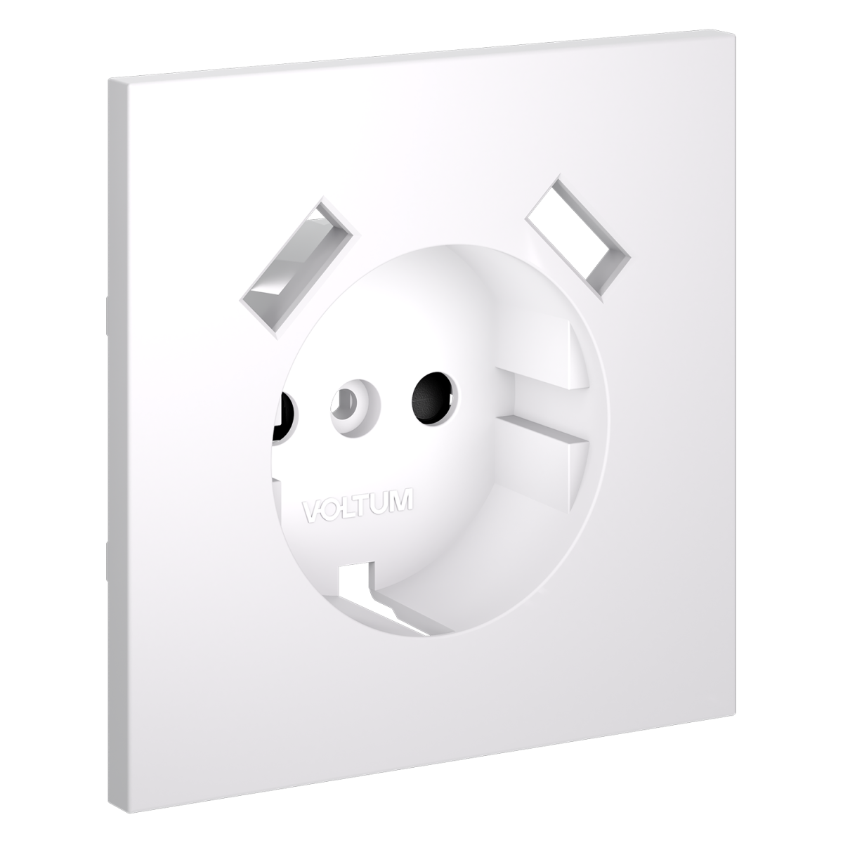 Накладка для розетки с заземлением и защитными шторками, с USB A+A Voltum S70 (белый матовый) VLS000902