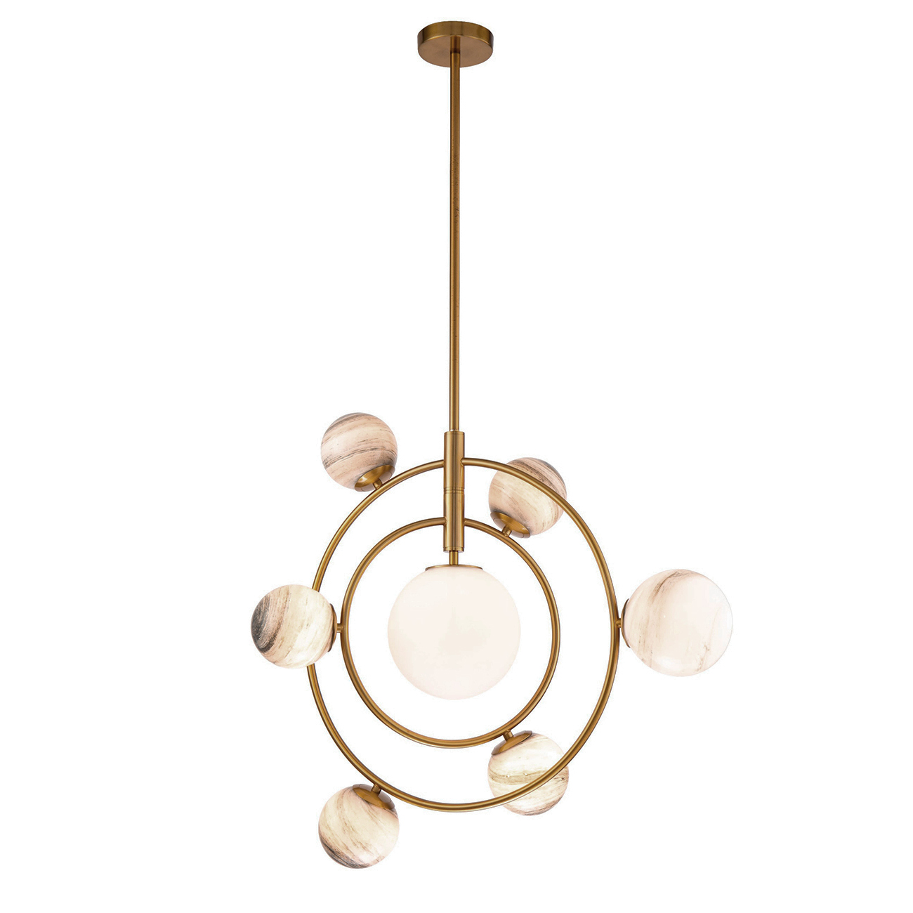 Люстра на штанге Delight Collection Planet KG1122P-7 brass