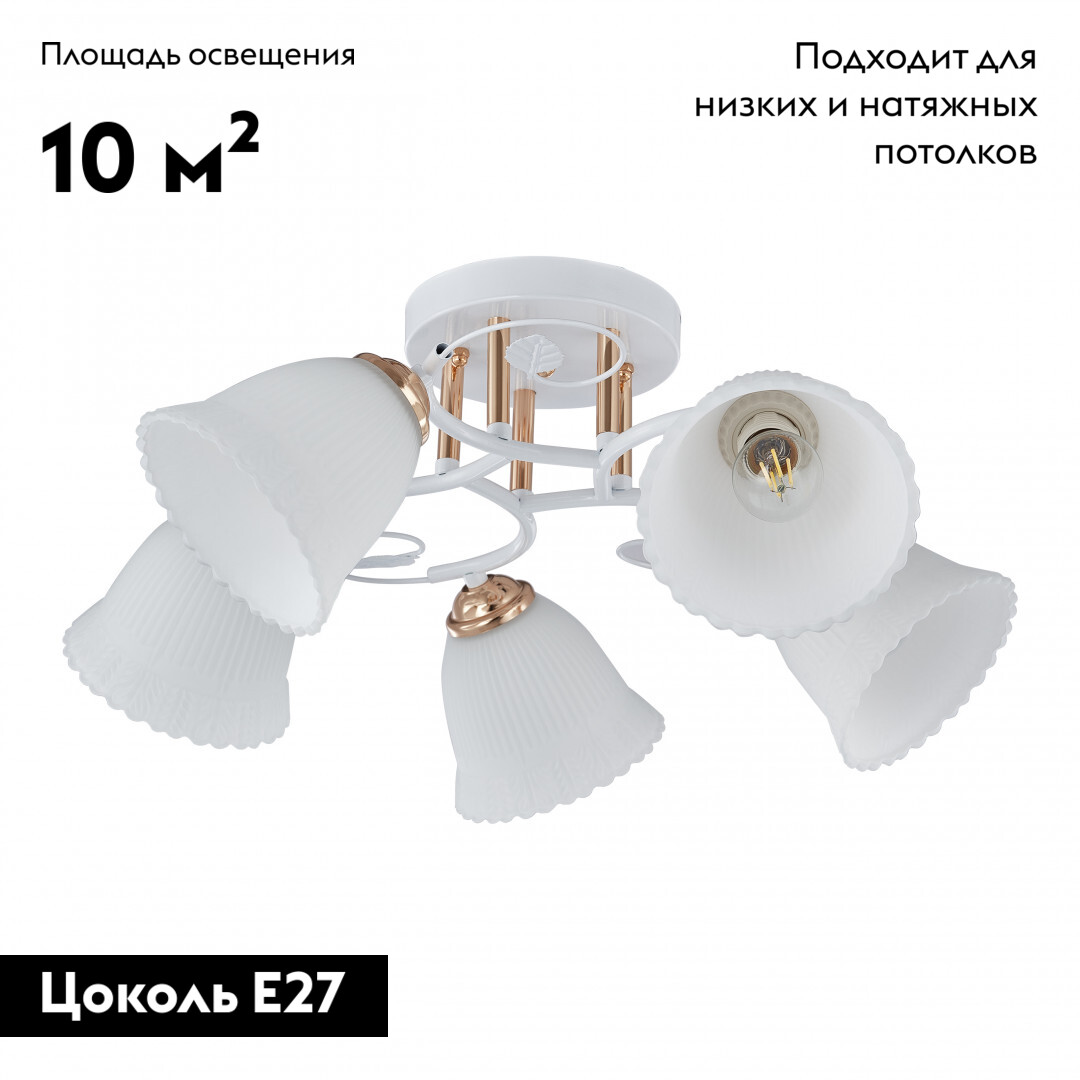 Потолочная люстра Arte Milano Amalfi 325395/5A WH+FG