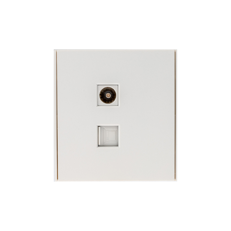 Розетка STRONG компьютерная RJ45 кат6 + TV с/у жемчуг KRANZ KR-78-0722-4