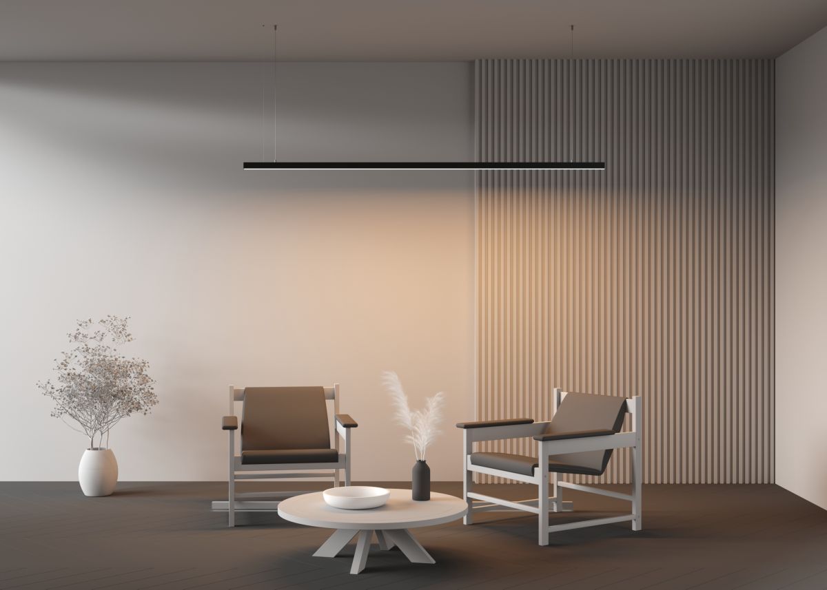 Линейный подвесной светильник Maytoni Technical 3000K 35x35 (Черный, 2 м) LL312015