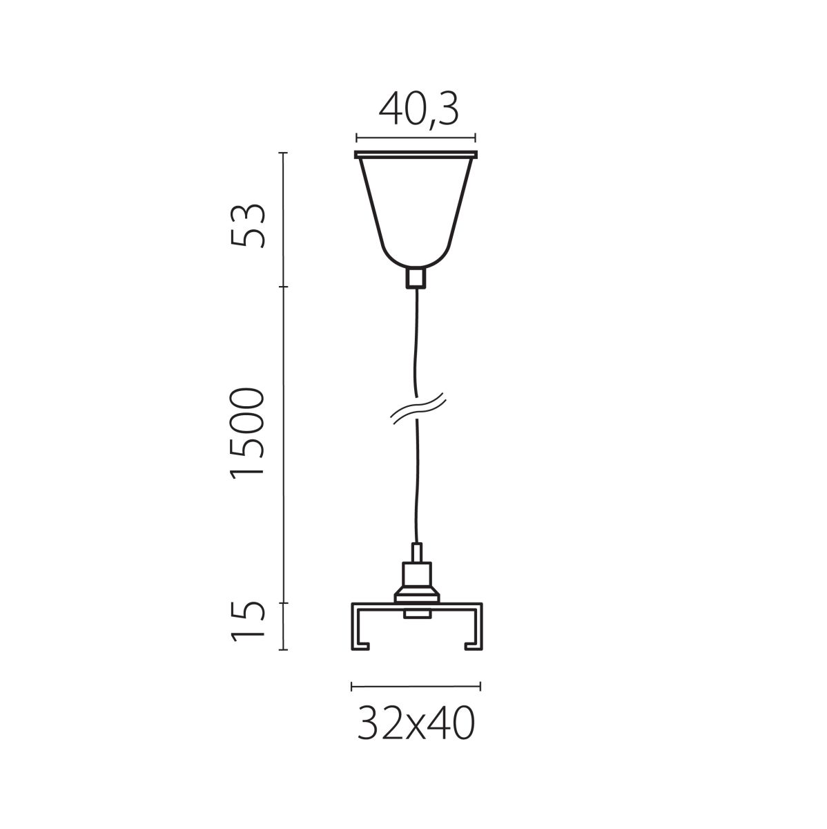 Подвес стандартный тип D треку 5040xx-(F)/(R) 1,5 м Lightstar Quattro 504176-FR1