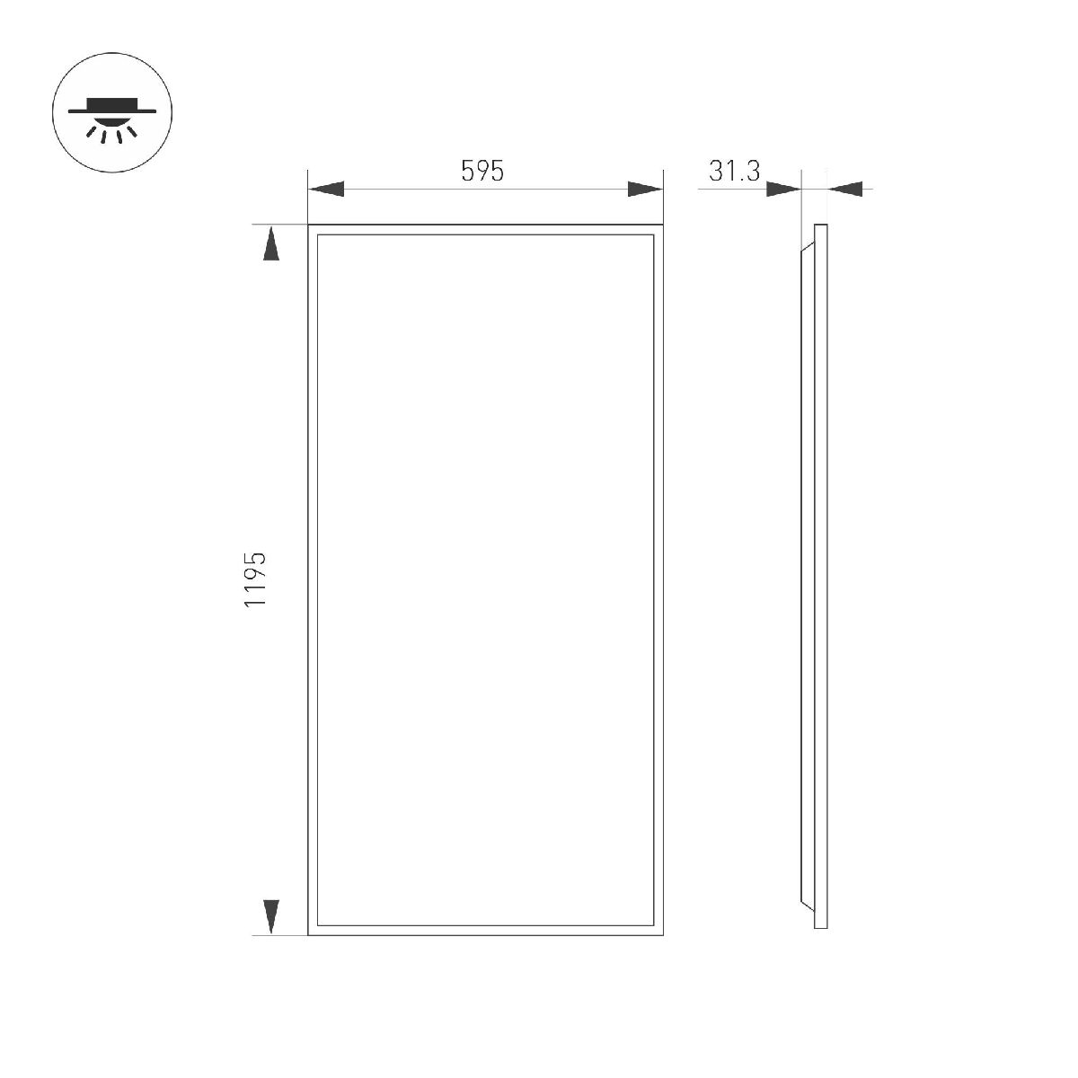 Панель светодиодная Arlight DL-TITAN-S600x1200-60W Day4000 052818