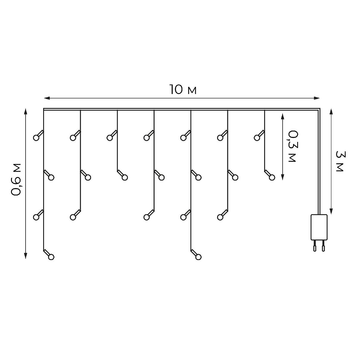 Гирлянда Бахрома Uniel ULD-B10006-248/TTK BLUE-WHITE IP44 UL-00012071