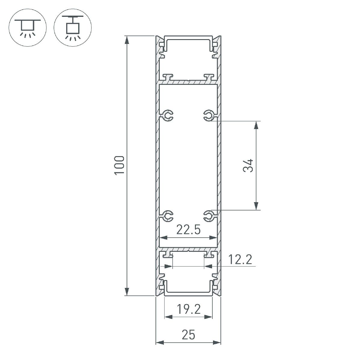 Алюминиевый профиль Arlight SL-LINE-25100-DUAL-2500 ROSE CHAMPAGNE 050009