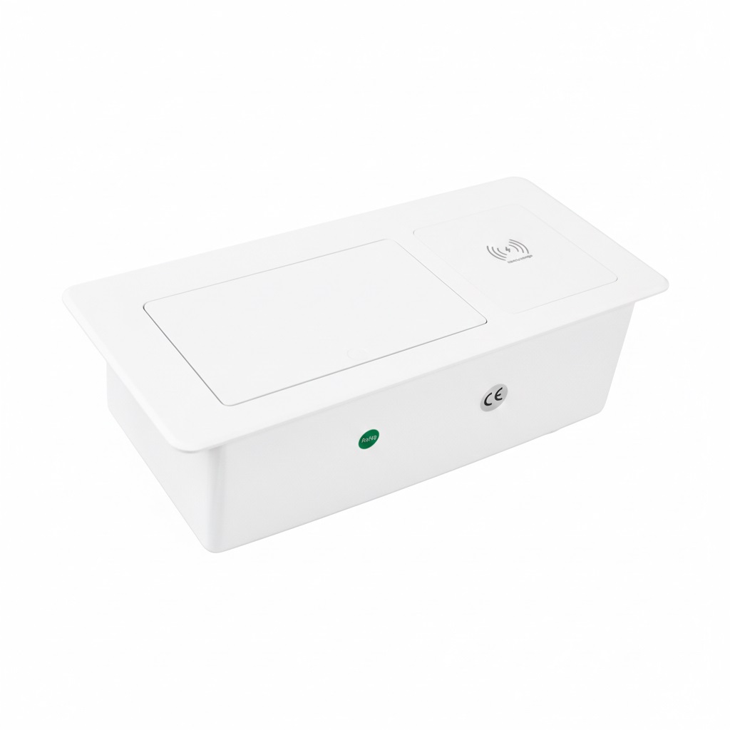 Блок розеток LK-DMS-741 (2 секции полуавтоматический 1 USB + 1 type-C беспроводная зарядка) Mebax 00-00003480