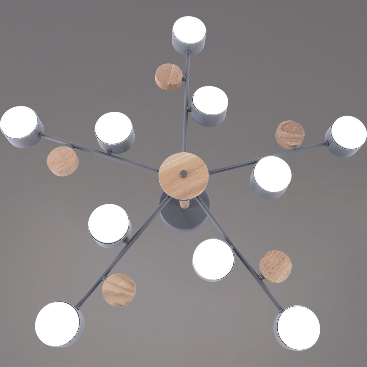 Потолочная люстра Reluce 03758-0.3-10 GREY+WOOD GX53