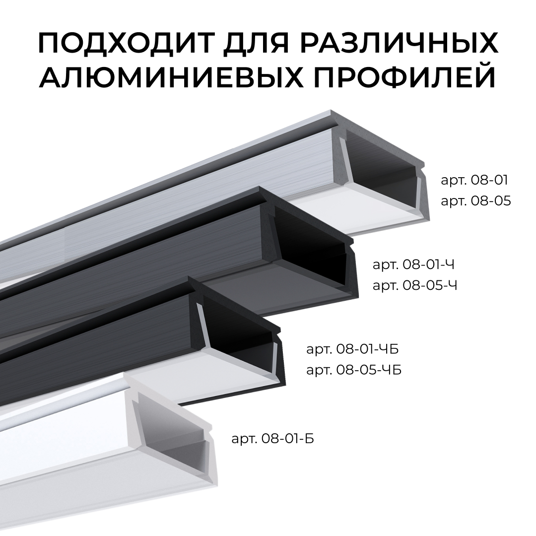 Комплект соединителей монтажный для профиля 08-01/05, прозр., поликарб., прямой, 2 шт. Apeyron С-08-01
