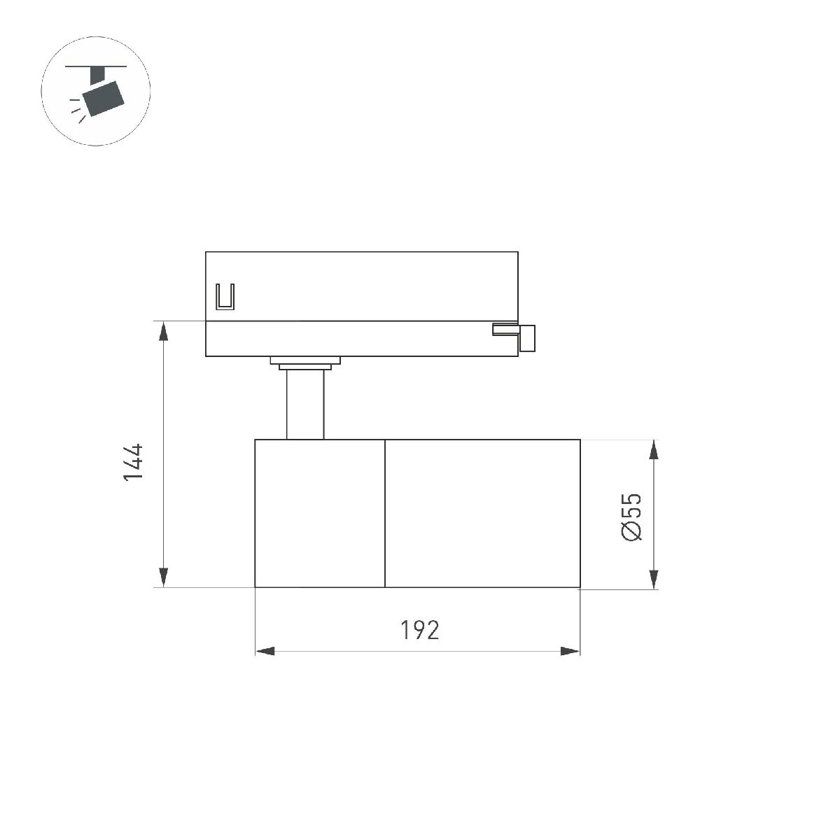 Трековый трехфазный светильник Arlight LGD-ARTEMIS-TRACK-4TR-R55-12W Day4000 048328